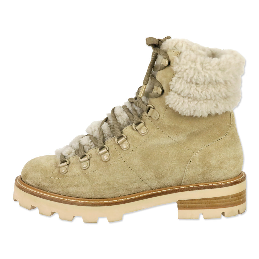Jimmy Choo Stucco/Natural Suede with Shearling Eshe Hiking Boot