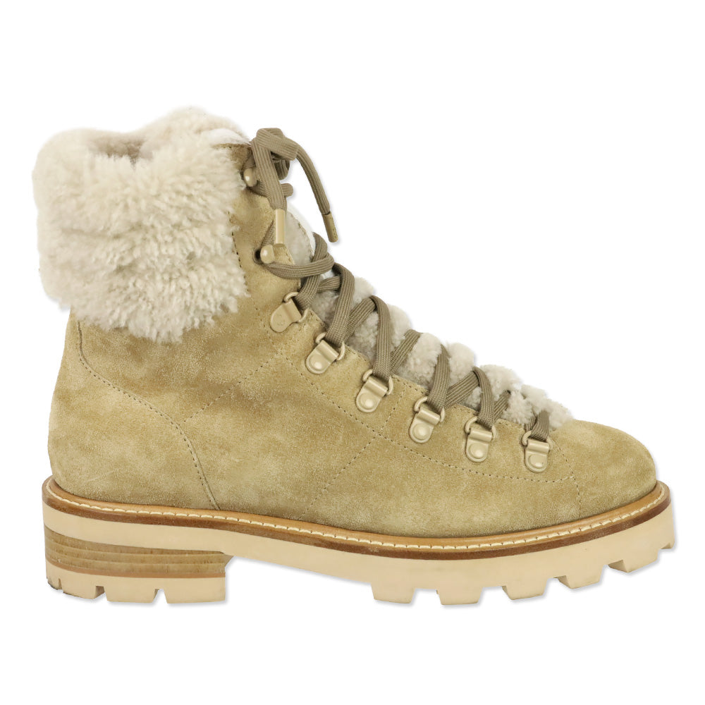 Jimmy Choo Stucco/Natural Suede with Shearling Eshe Hiking Boot