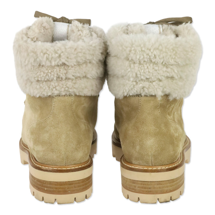 Jimmy Choo Stucco/Natural Suede with Shearling Eshe Hiking Boot
