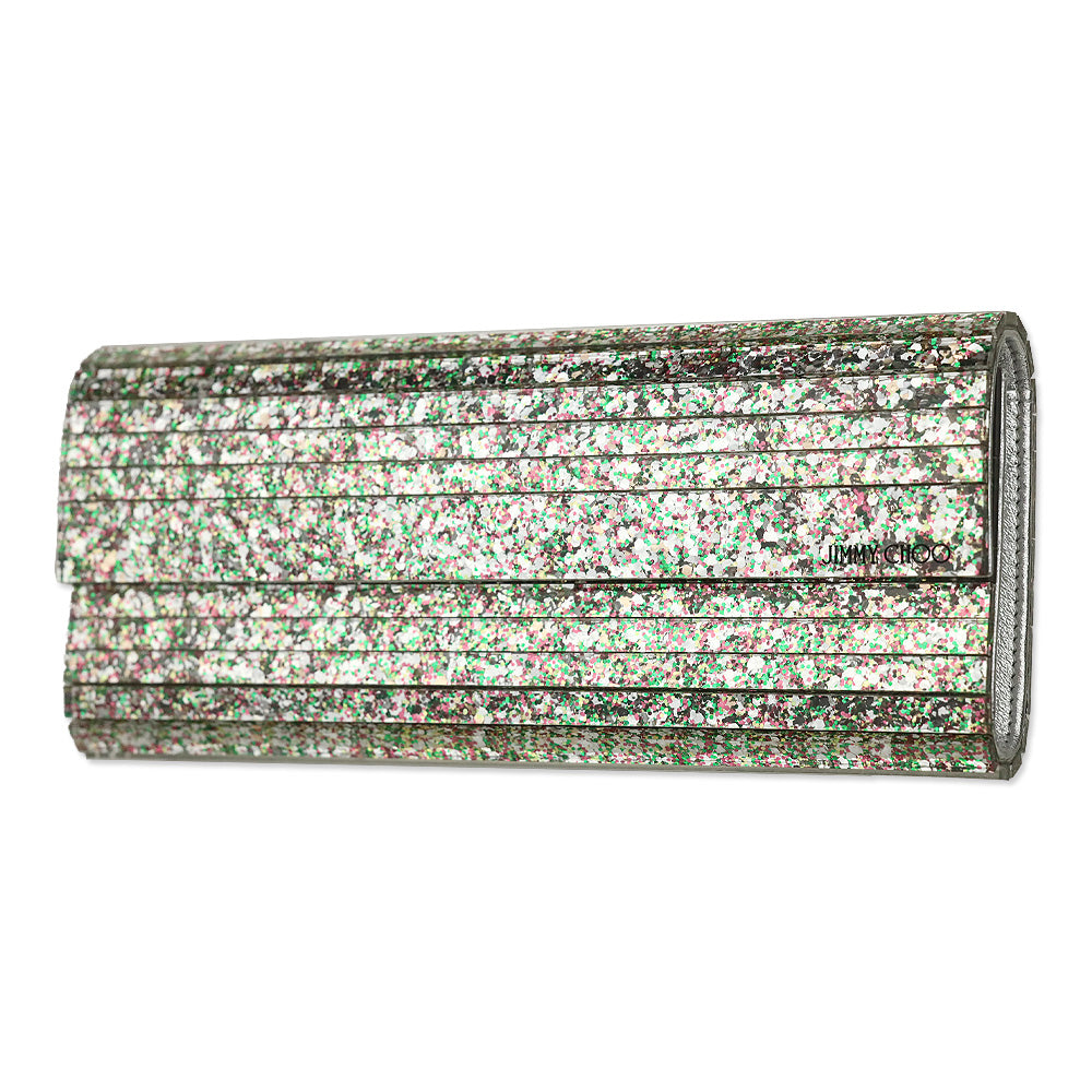 Jimmy Choo Sweetie Peppermint Coarse Glitter Acrylic Clutch