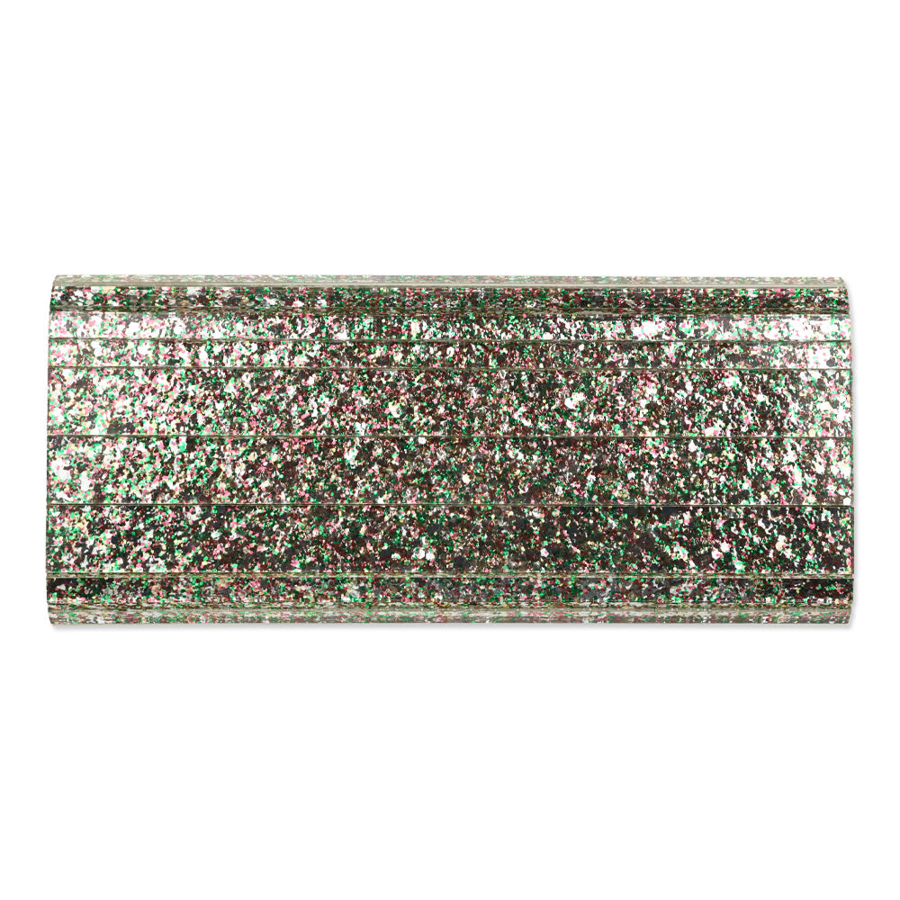 Jimmy Choo Sweetie Peppermint Coarse Glitter Acrylic Clutch