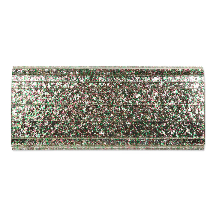 Jimmy Choo Sweetie Peppermint Coarse Glitter Acrylic Clutch