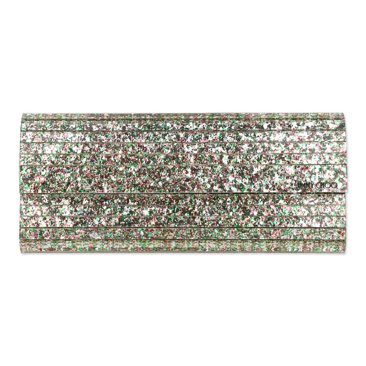 Jimmy Choo Sweetie Peppermint Coarse Glitter Acrylic Clutch