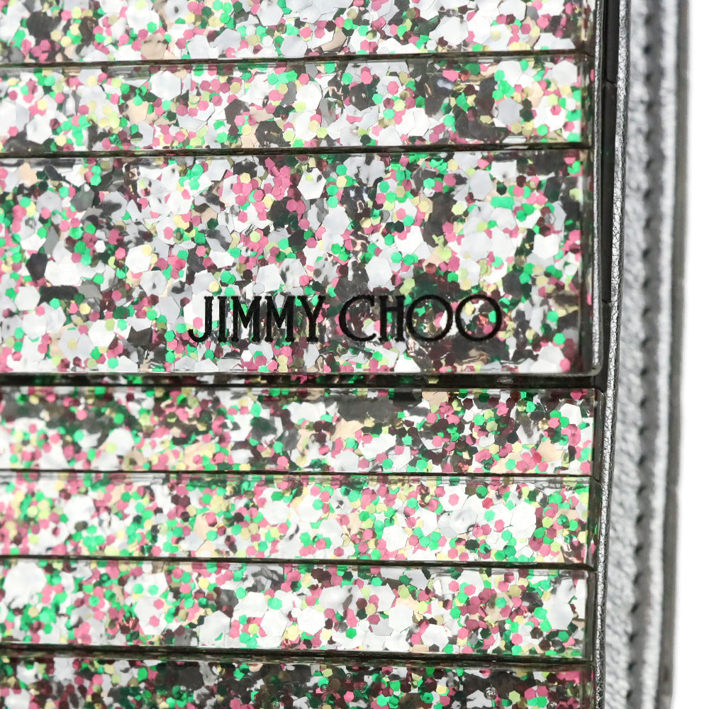 Jimmy Choo Sweetie Peppermint Coarse Glitter Acrylic Clutch