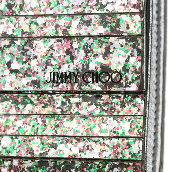 Jimmy Choo Sweetie Peppermint Coarse Glitter Acrylic Clutch