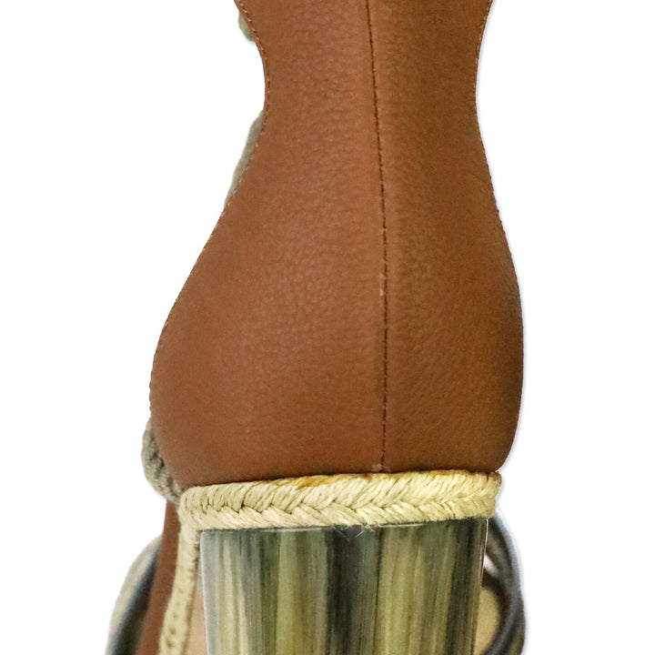 Jimmy Choo Tan Leather Mayje 130mm Rope Tie Platform Sandal