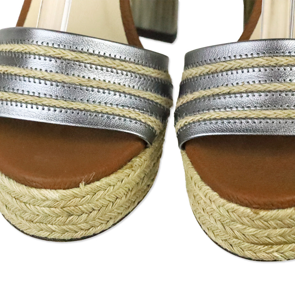 Jimmy Choo Tan Leather Mayje 130mm Rope Tie Platform Sandal