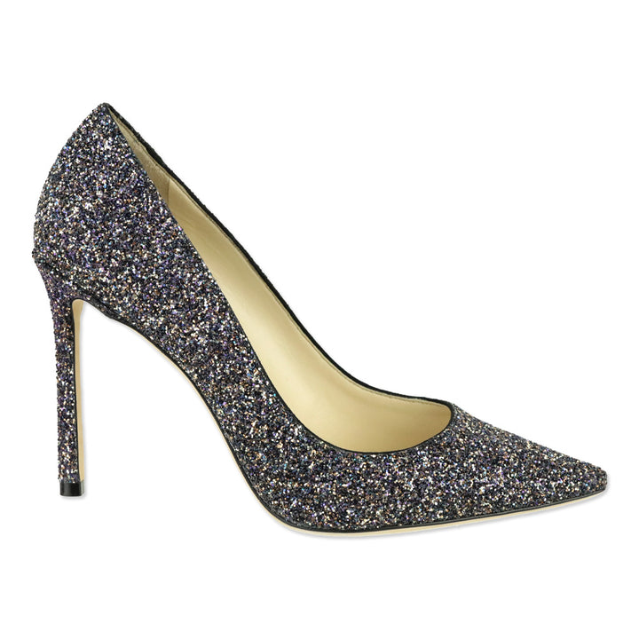 Jimmy Choo Twilight Glitzy Glitter Fabric Romy 100 Pumps