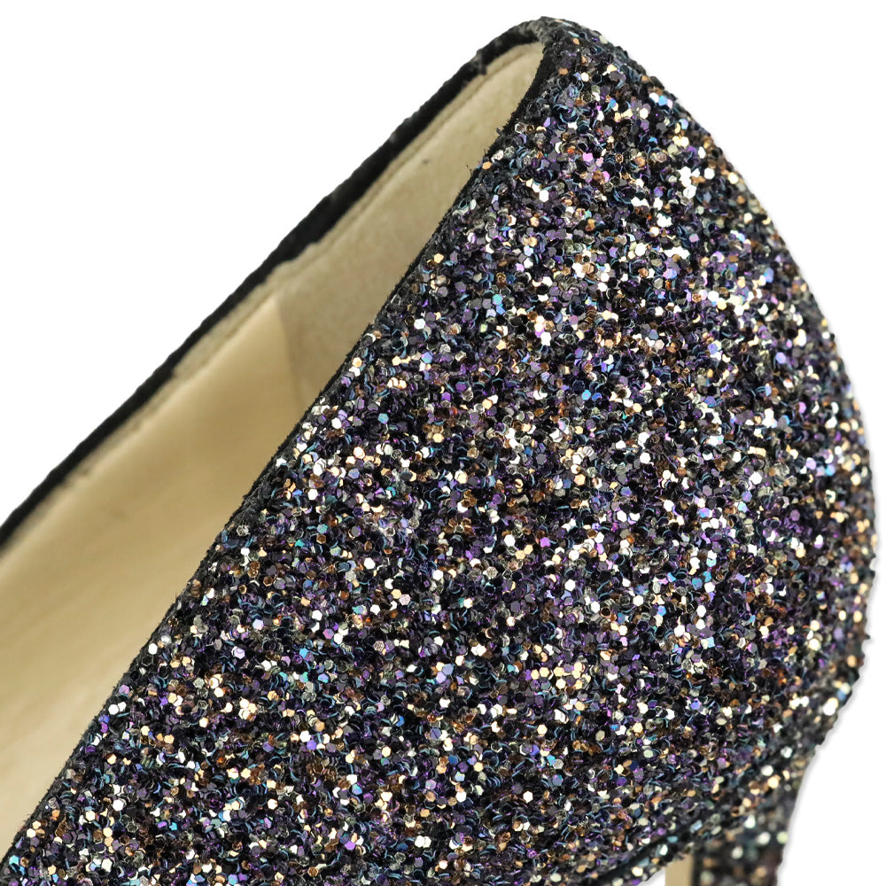 Jimmy Choo Twilight Glitzy Glitter Fabric Romy 100 Pumps