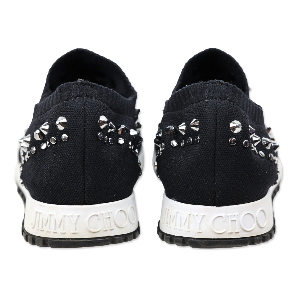 Jimmy Choo Verona Studded Black Knit Slip-on Sneakers