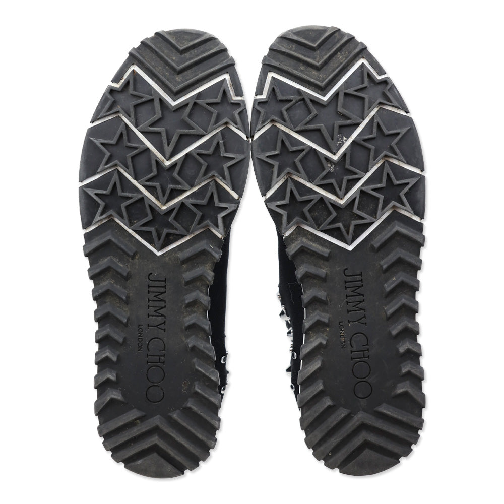 Jimmy Choo Verona Studded Black Knit Slip-on Sneakers