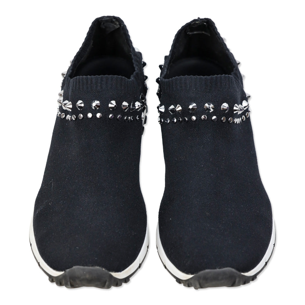 Jimmy Choo Verona Studded Black Knit Slip-on Sneakers