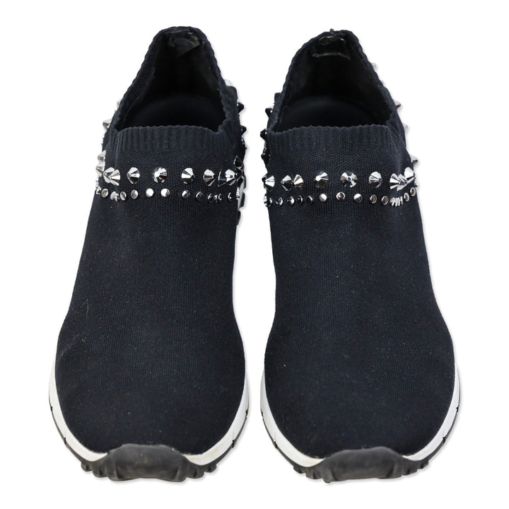 Jimmy Choo Verona Studded Black Knit Slip-on Sneakers