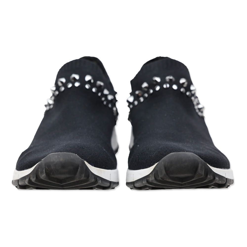 Jimmy Choo Verona Studded Black Knit Slip-on Sneakers