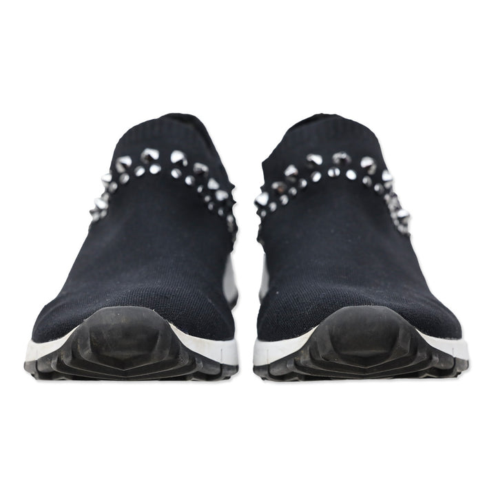 Jimmy Choo Verona Studded Black Knit Slip-on Sneakers
