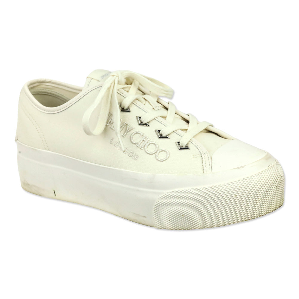 Jimmy Choo White Palma Maxi/F Platform Sneakers