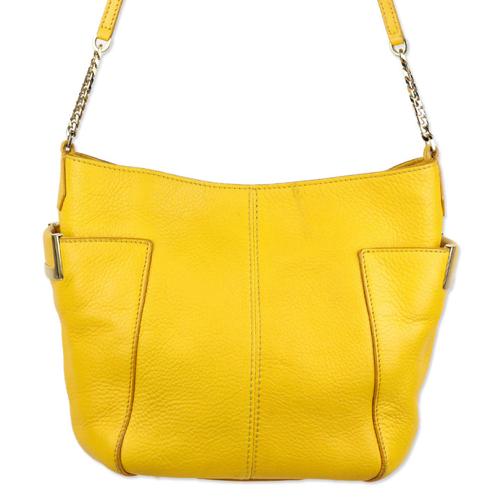 Jimmy Choo Yellow Pebble Leather Hobo Bag
