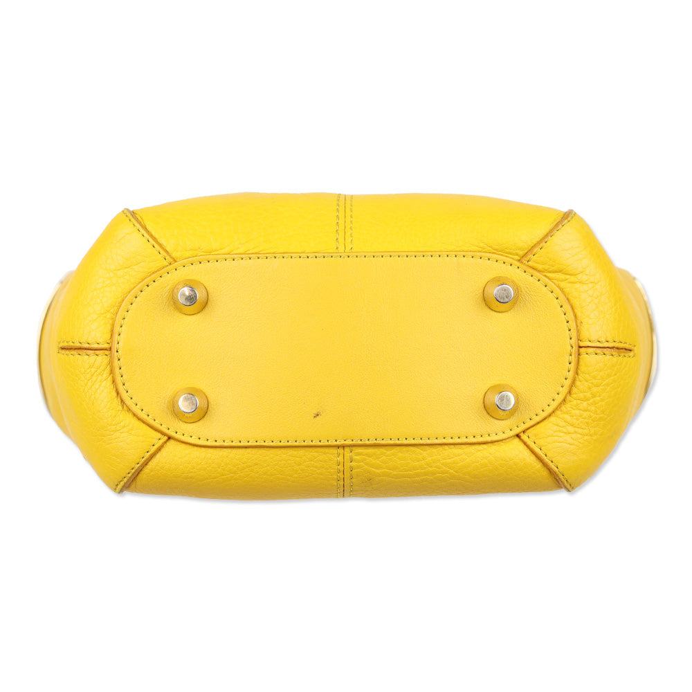 Jimmy Choo Yellow Pebble Leather Hobo Bag