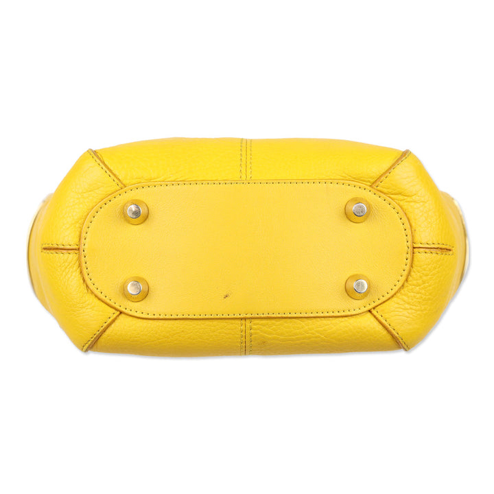 Jimmy Choo Yellow Pebble Leather Hobo Bag