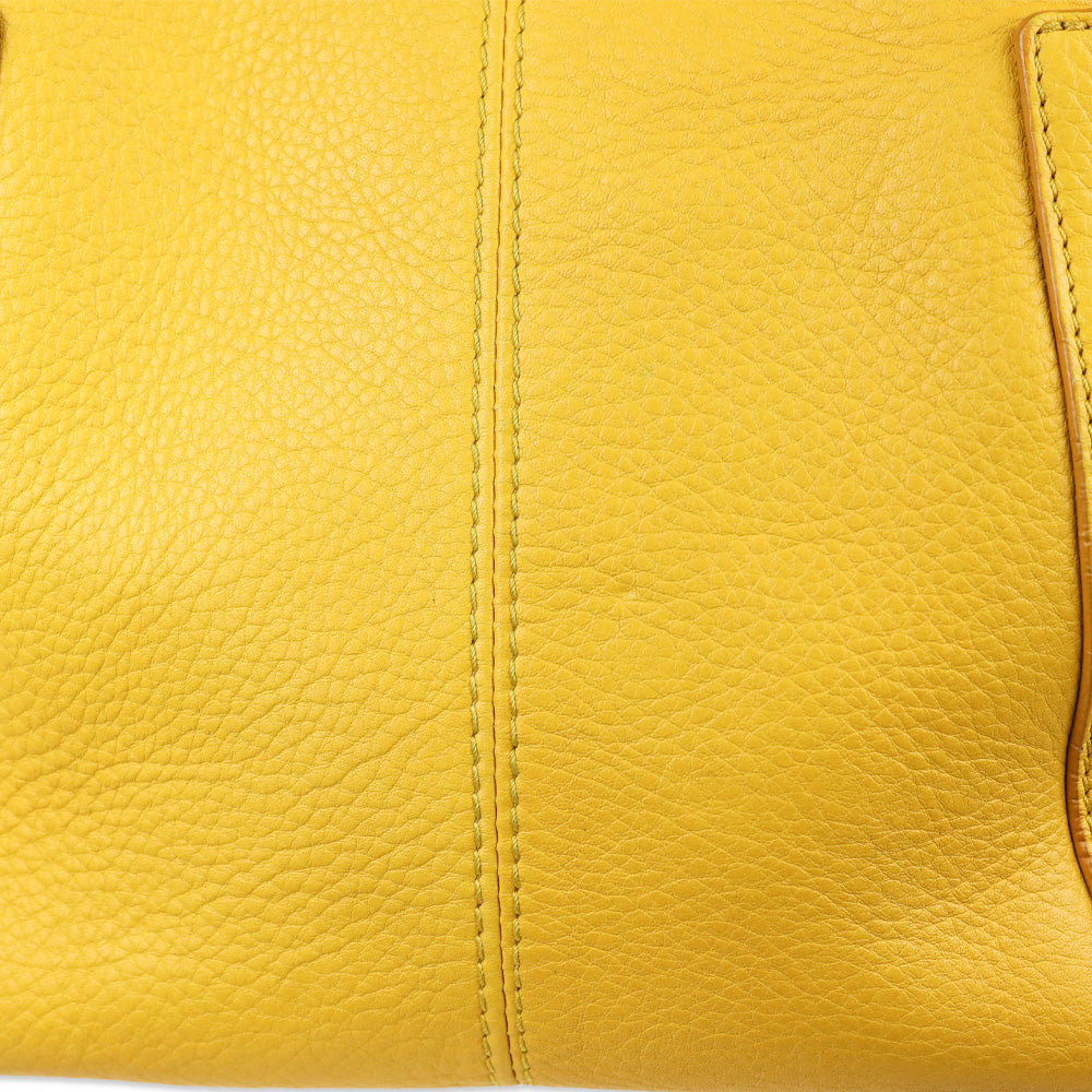 Jimmy Choo Yellow Pebble Leather Hobo Bag