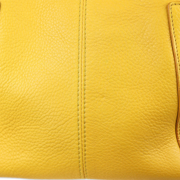Jimmy Choo Yellow Pebble Leather Hobo Bag