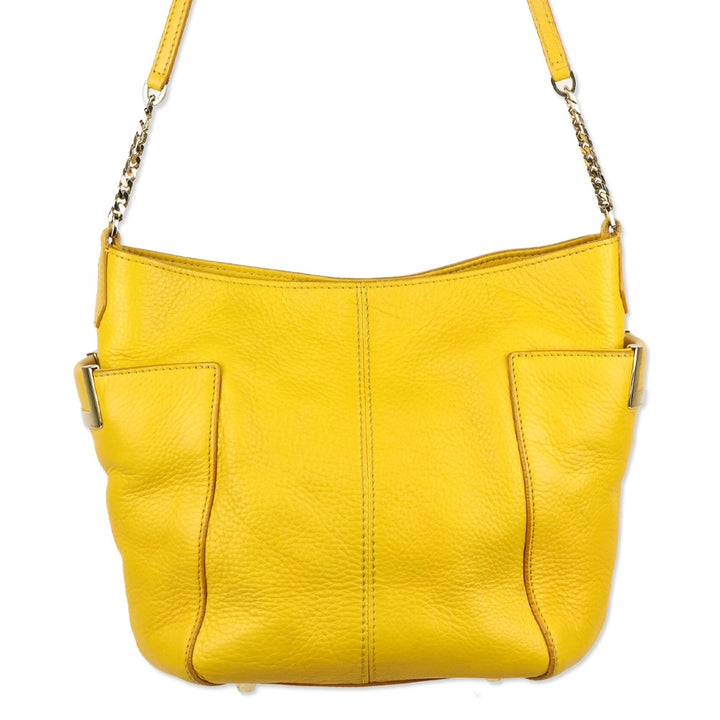 Jimmy Choo Yellow Pebble Leather Hobo Bag