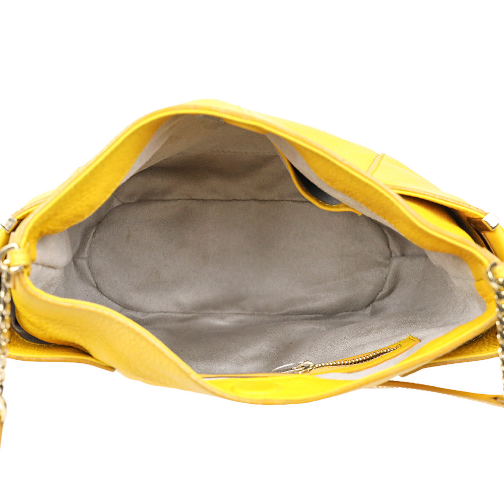 Jimmy Choo Yellow Pebble Leather Hobo Bag
