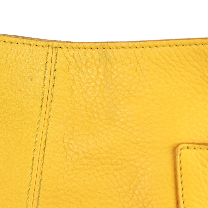Jimmy Choo Yellow Pebble Leather Hobo Bag