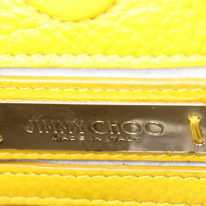 Jimmy Choo Yellow Pebble Leather Hobo Bag