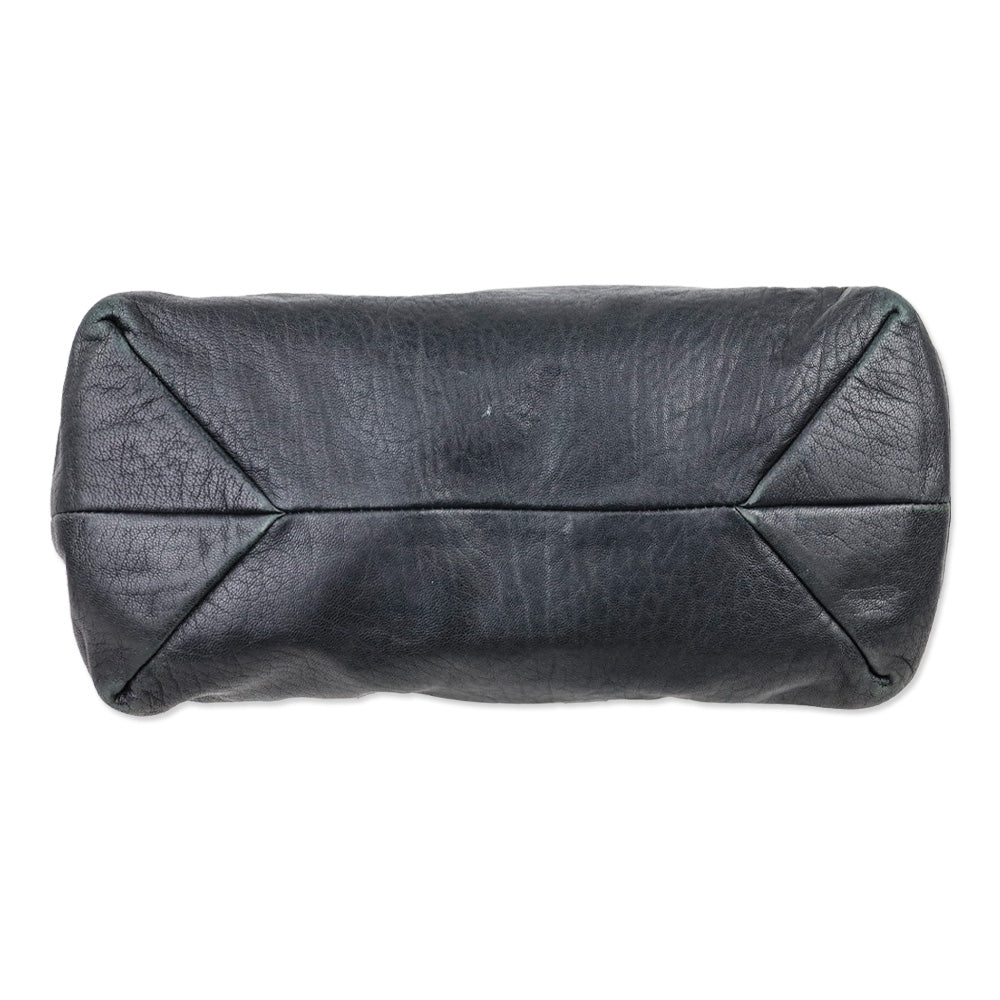 Jimmy Choo Black Grained Leather Whipstitch Tote