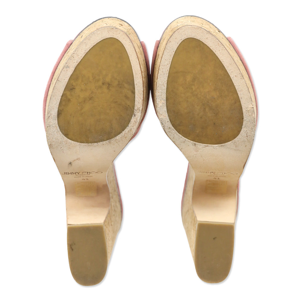 Jimmy Choo Deedee 125 Rosewood Suede Platform Mules