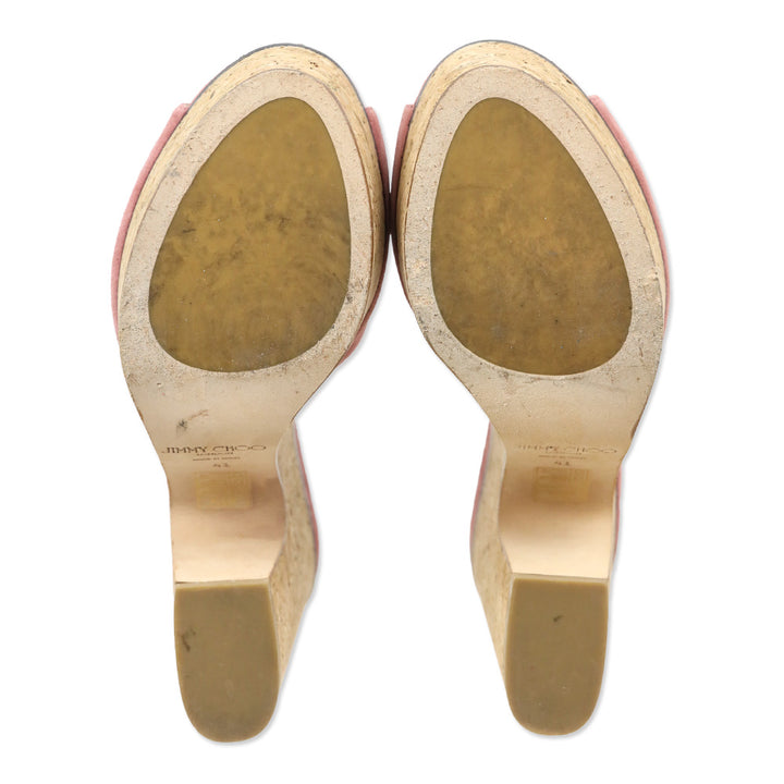 Jimmy Choo Deedee 125 Rosewood Suede Platform Mules