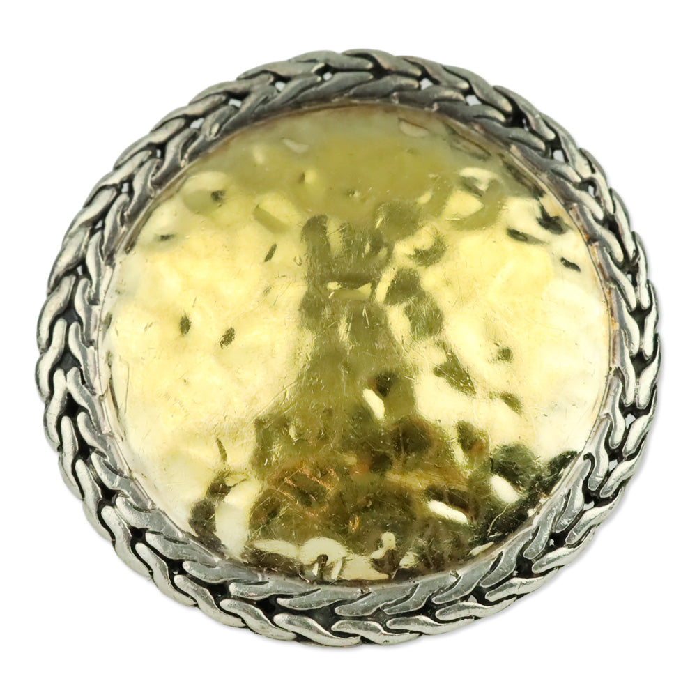 John Hardy 22K Hammered Dome 925 Cable Woven Palu Ring