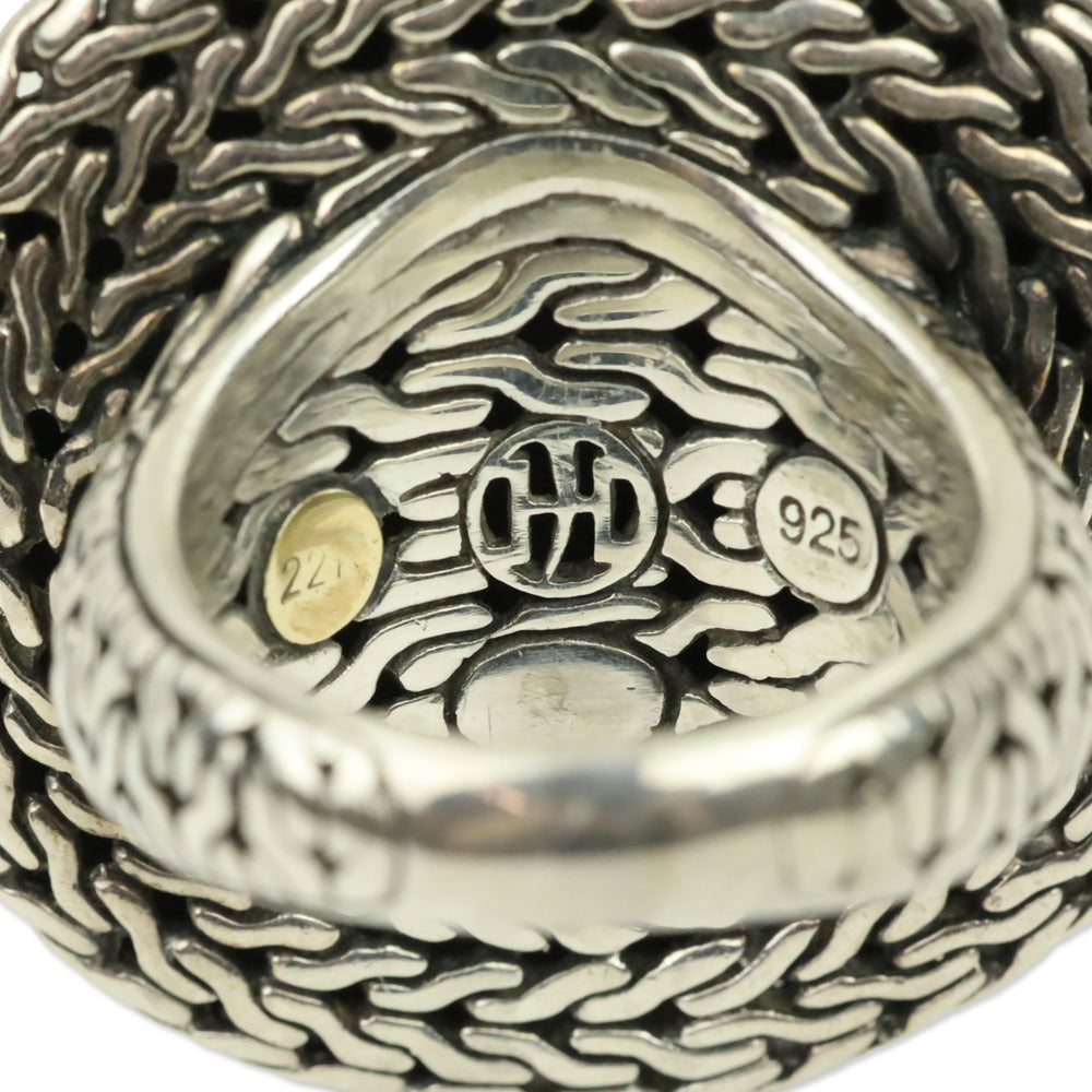 John Hardy 22K Hammered Dome 925 Cable Woven Palu Ring