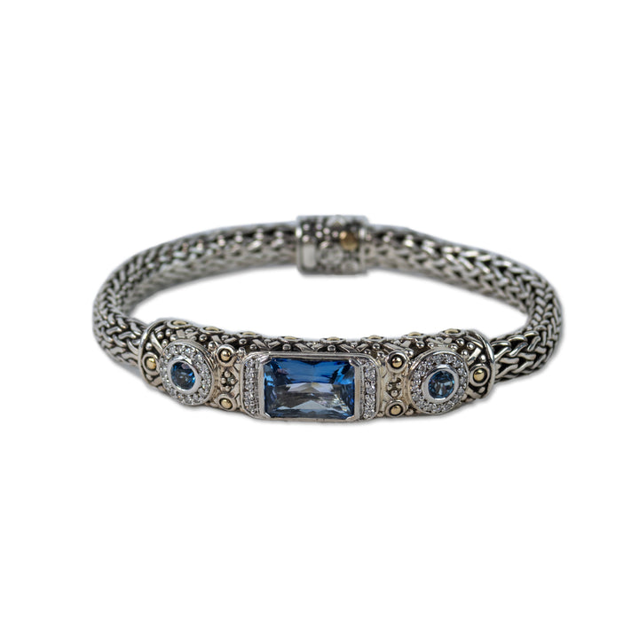 John Hardy Blue Topaz & Diamond Jaisalmar Bracelet