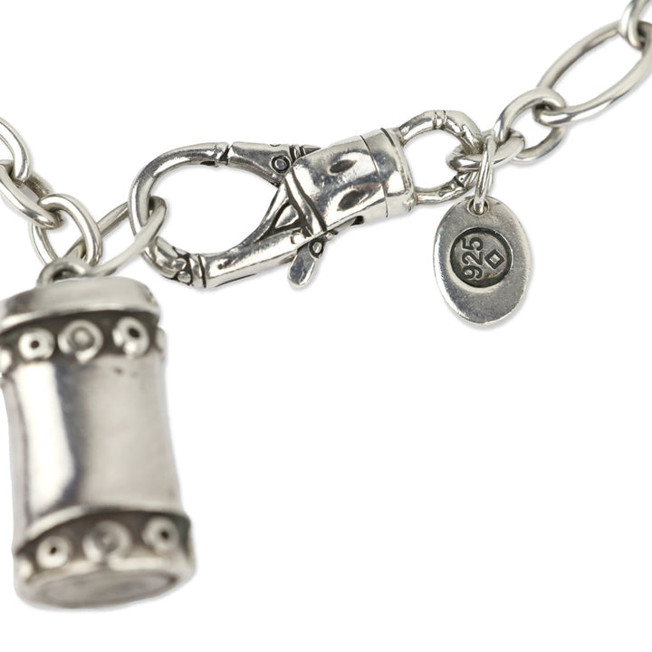 John Hardy Chain Link Bamboo Charm Bracelet