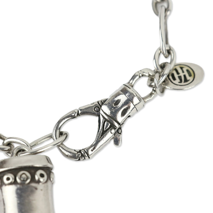 John Hardy Chain Link Bamboo Charm Bracelet