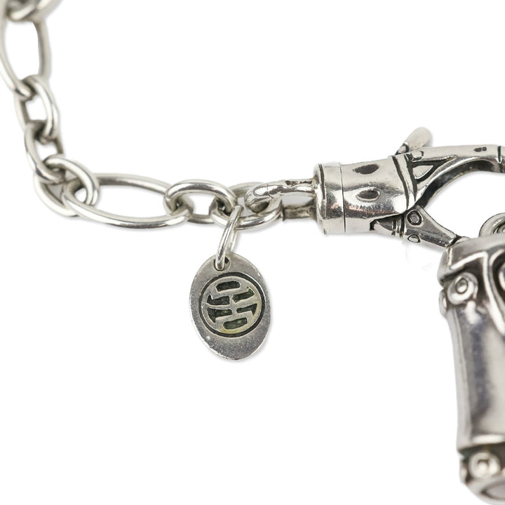 John Hardy Chain Link Bamboo Charm Bracelet