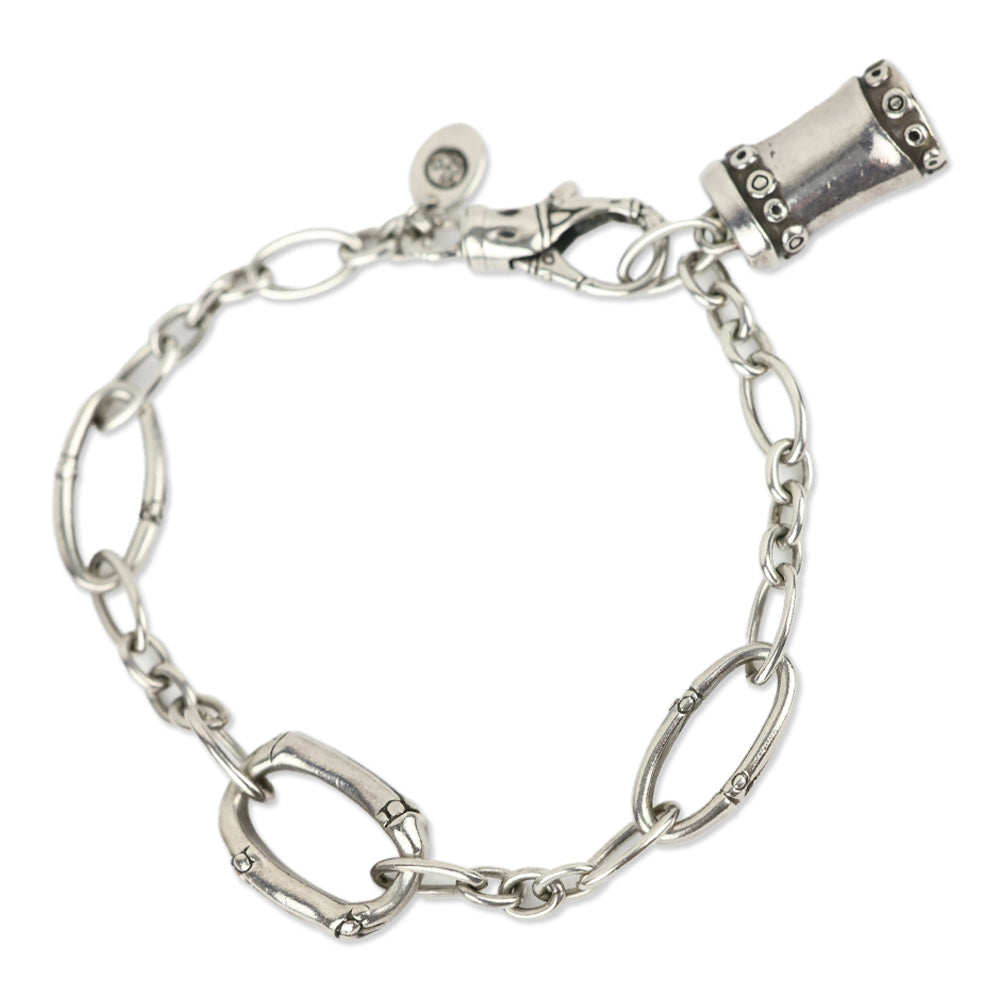 John Hardy Chain Link Bamboo Charm Bracelet