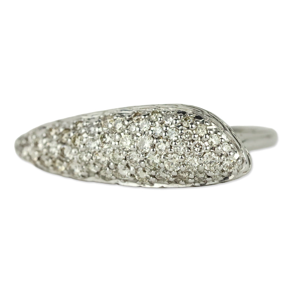 John Hardy Classic Chain Silver Diamond Pave (0.5ct) Ring