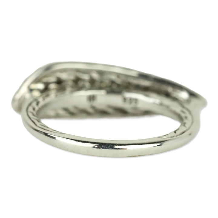 John Hardy Classic Chain Silver Diamond Pave (0.5ct) Ring