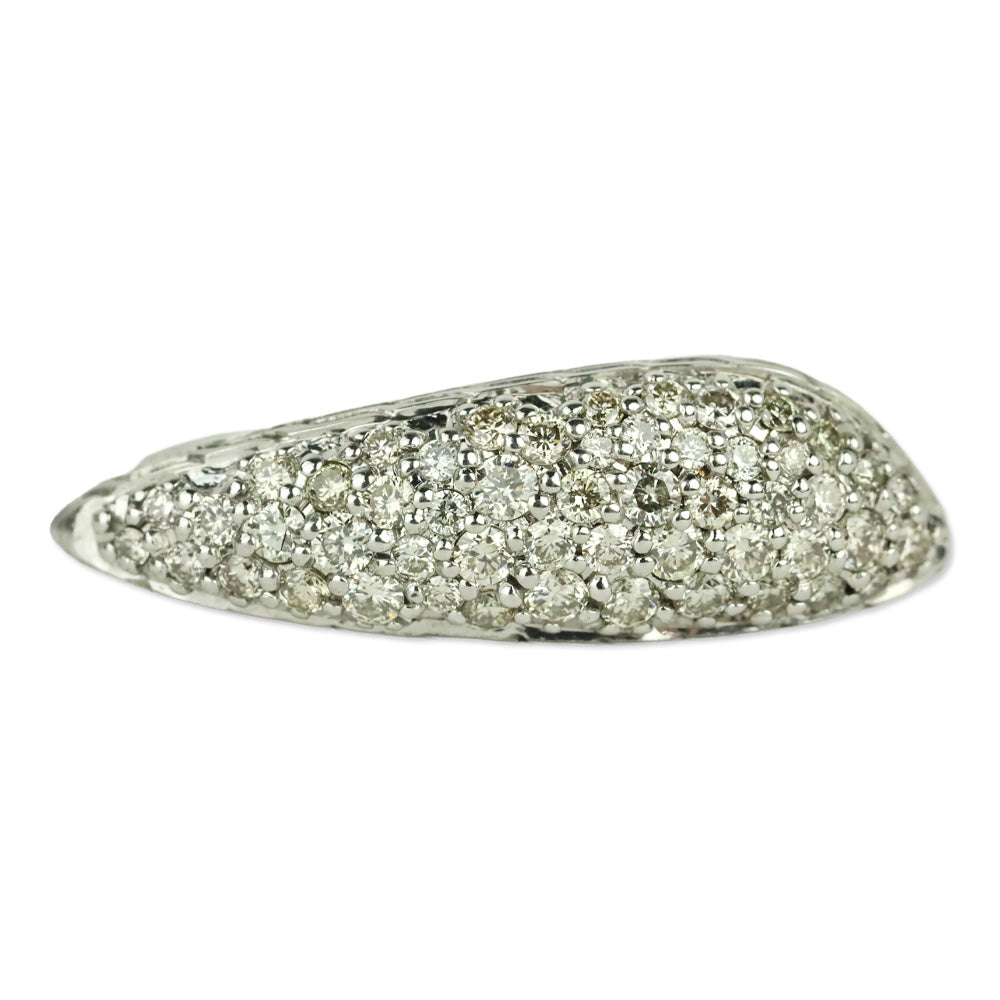 John Hardy Classic Chain Silver Diamond Pave (0.5ct) Ring