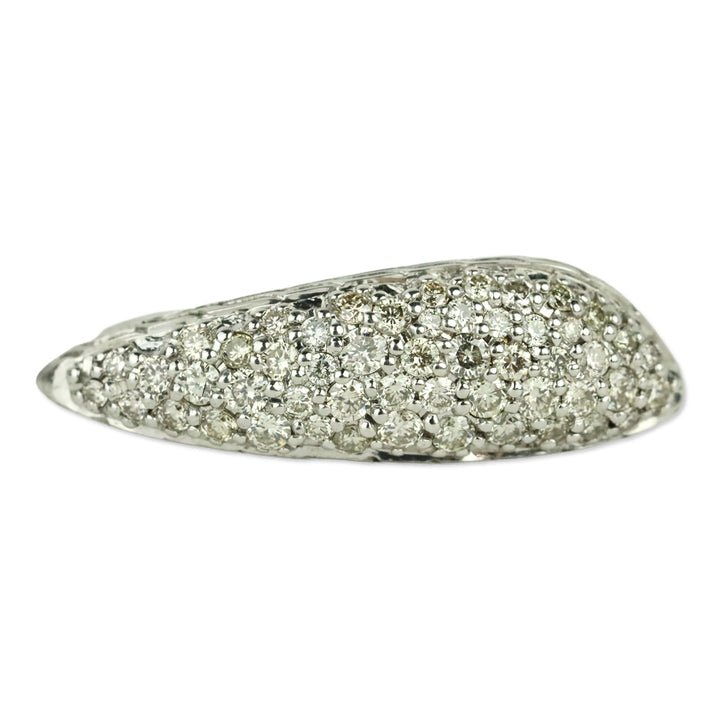 John Hardy Classic Chain Silver Diamond Pave (0.5ct) Ring