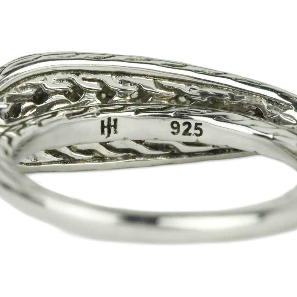 John Hardy Classic Chain Silver Diamond Pave (0.5ct) Ring