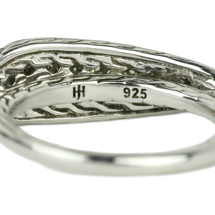 John Hardy Classic Chain Silver Diamond Pave (0.5ct) Ring