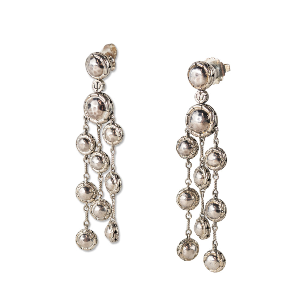 John Hardy Palu Silver Chandelier Earrings