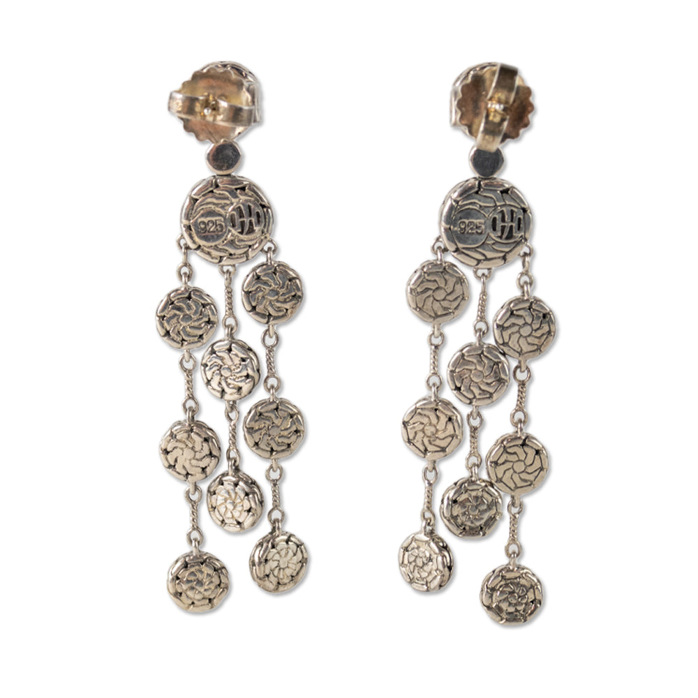 John Hardy Palu Silver Chandelier Earrings