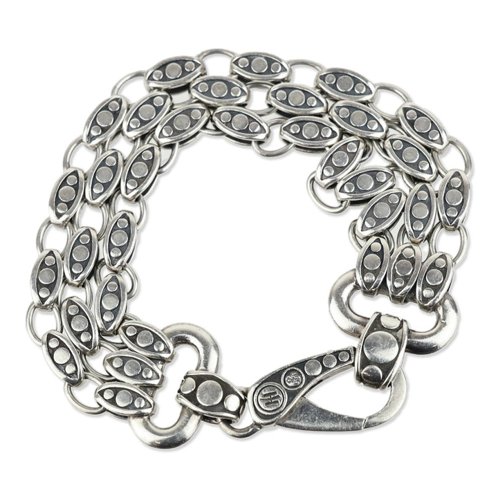 John Hardy Sterling Silver 3 Strand Dot Chain Bracelet