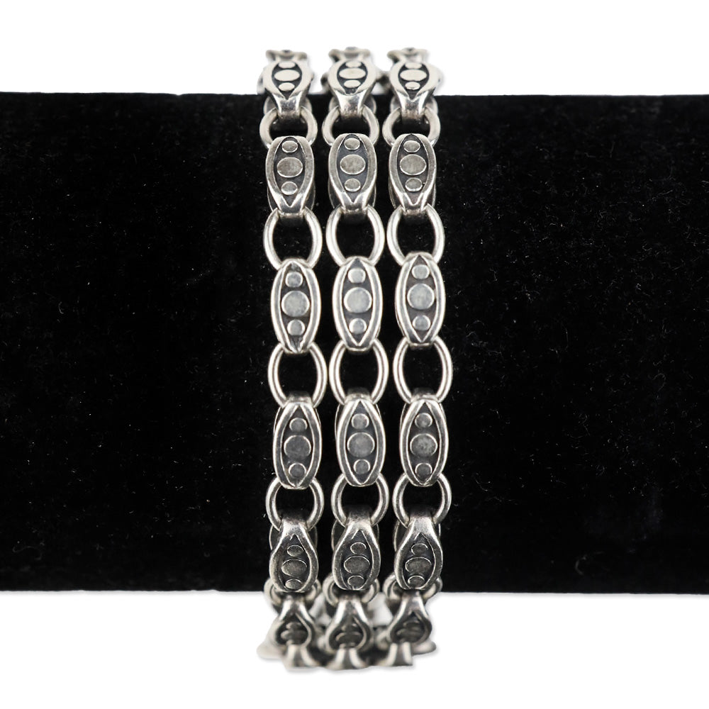 John Hardy Sterling Silver 3 Strand Dot Chain Bracelet