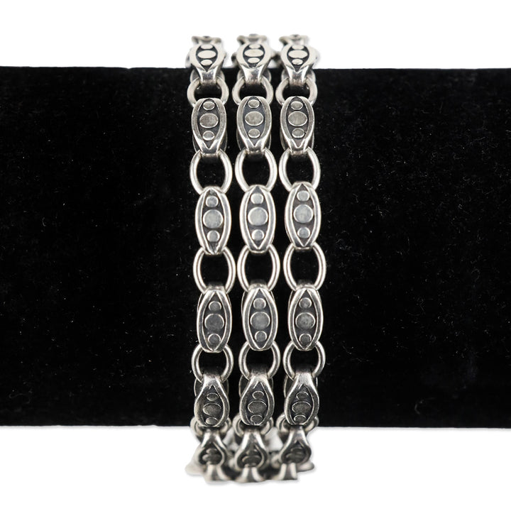John Hardy Sterling Silver 3 Strand Dot Chain Bracelet